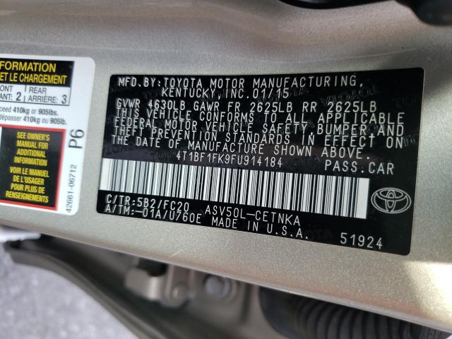 2015 TOYOTA CAMRY LE 4T1BF1FK9FU914184