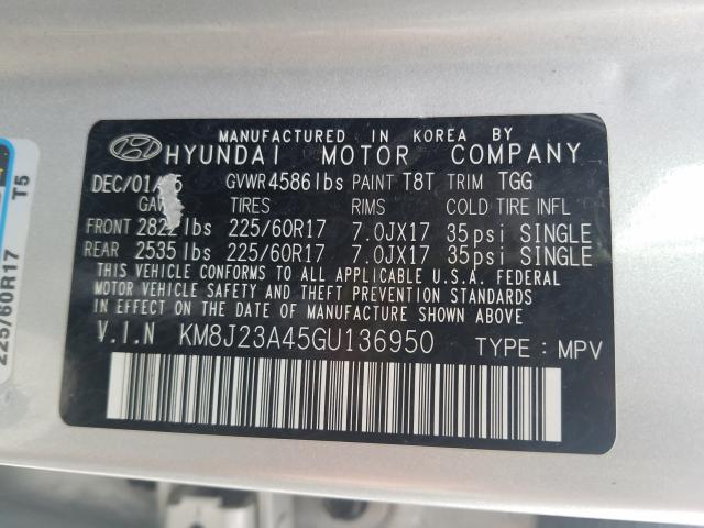 2016 HYUNDAI TUCSON SE KM8J23A45GU136950