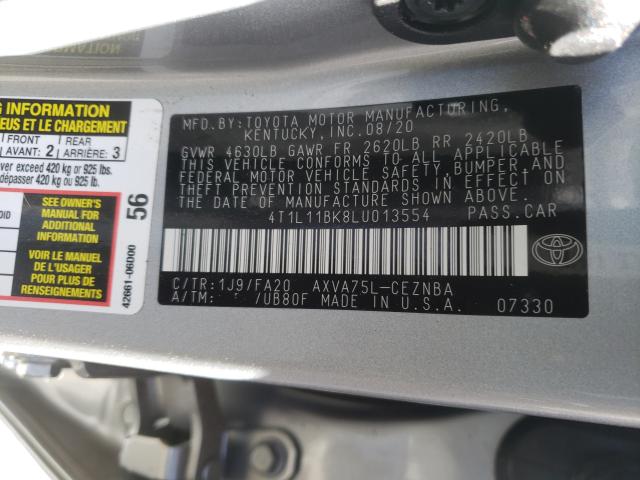 2020 TOYOTA CAMRY LE - 4T1L11BK8LU013554