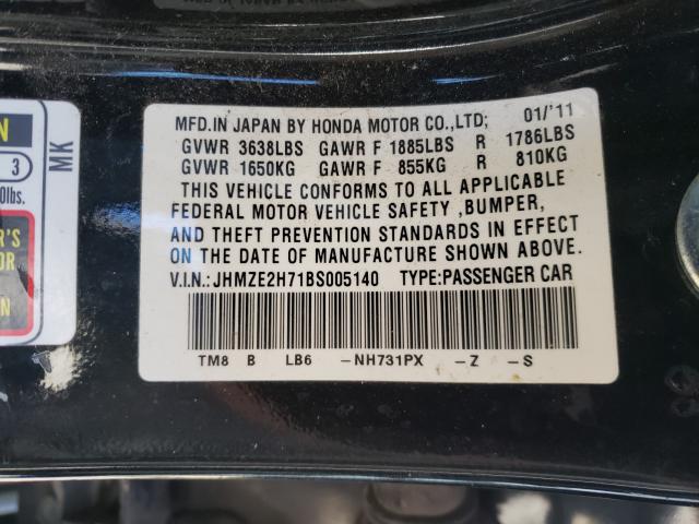 2011 HONDA INSIGHT EX JHMZE2H71BS005140