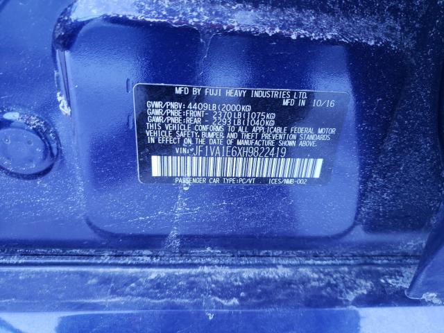 2017 SUBARU WRX PREMIU JF1VA1E6XH9822419