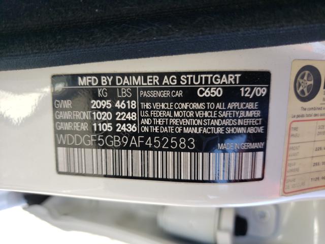 2010 MERCEDES-BENZ C 350 WDDGF5GB9AF452583