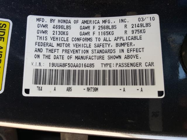 2010 ACURA TL 19UUA8F50AA016485