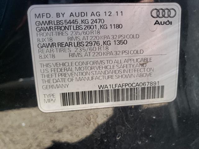2012 AUDI Q5 PREMIUM WA1LFAFP0CA067891