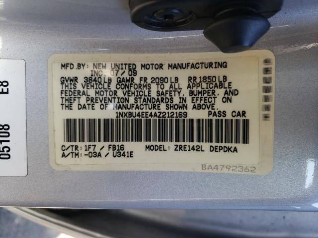 2010 TOYOTA COROLLA BA - 1NXBU4EE4AZ212169