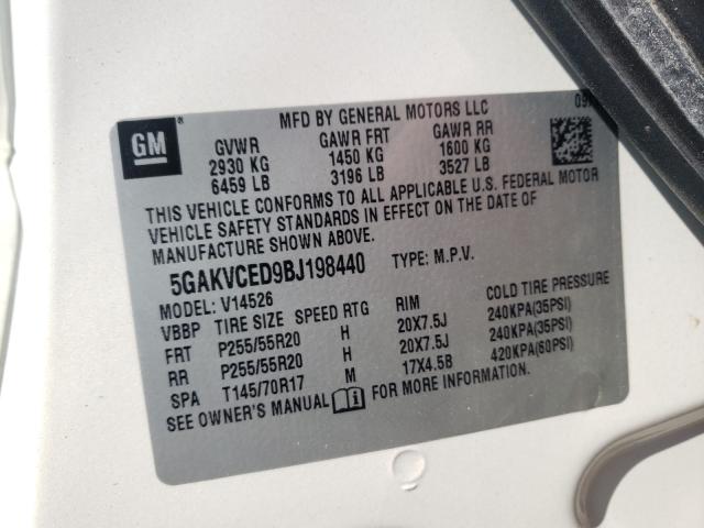 2011 BUICK ENCLAVE CX 5GAKVCED9BJ198440