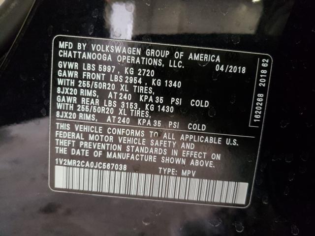 2018 VOLKSWAGEN ATLAS SEL 1V2MR2CA0JC567038