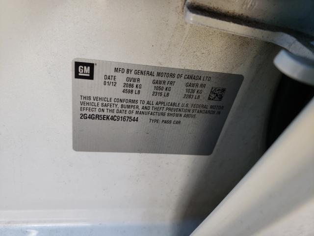 2012 BUICK REGAL 2G4GR5EK4C9167544
