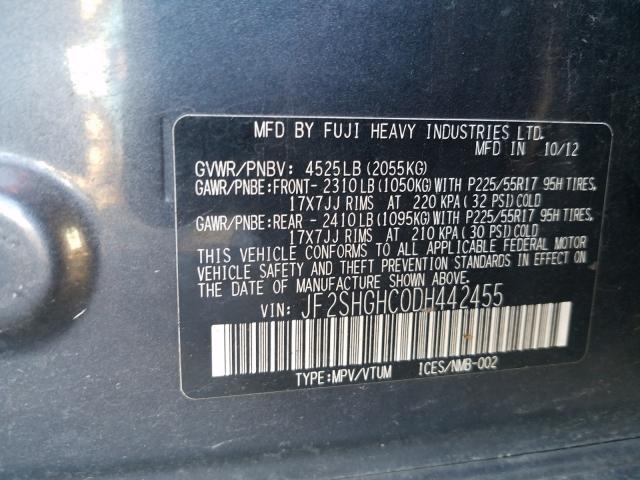 2013 SUBARU FORESTER T JF2SHGHC0DH442455