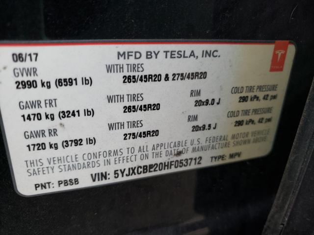 2017 TESLA MODEL X 5YJXCBE20HF053712