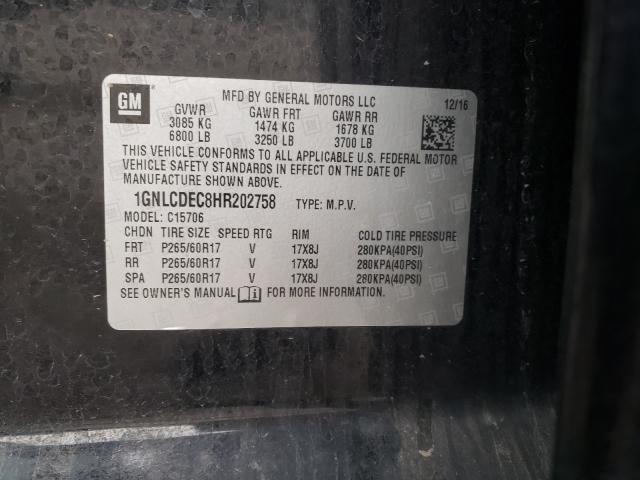 2017 CHEVROLET TAHOE POLI 1GNLCDEC8HR202758