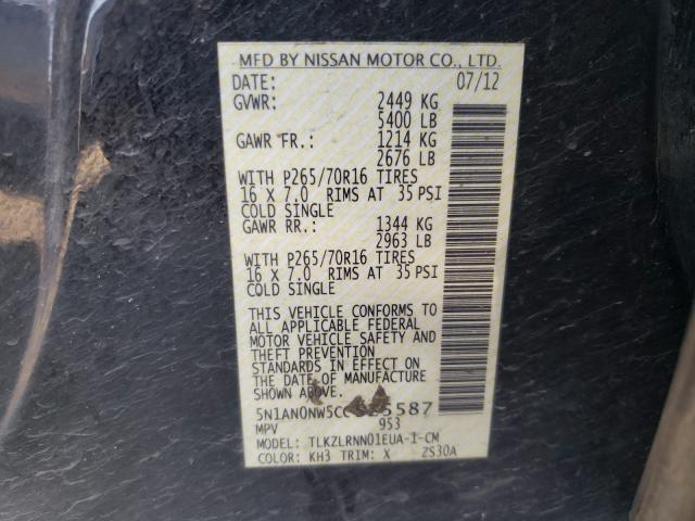 2012 NISSAN XTERRA OFF 5N1AN0NW5CC525587