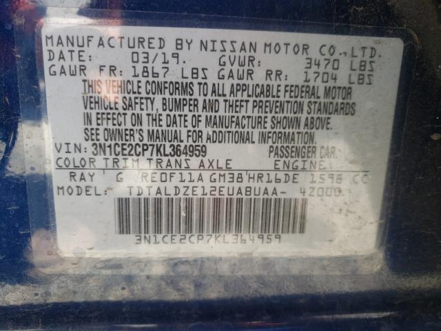 2019 NISSAN VERSA NOTE - 3N1CE2CP7KL364959