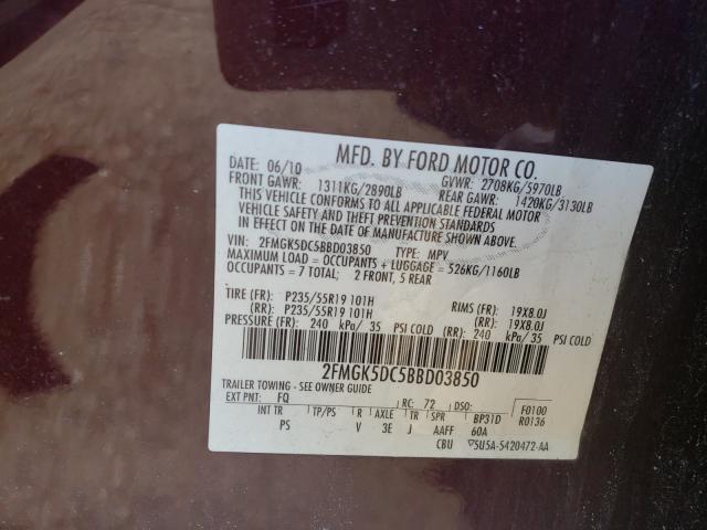 2011 FORD FLEX LIMIT 2FMGK5DC5BBD03850