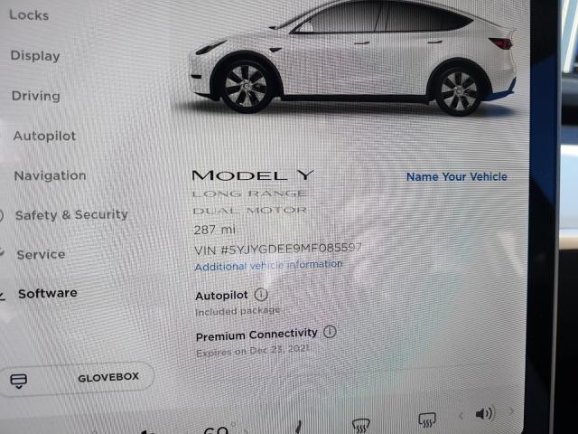 2021 TESLA MODEL Y 5YJYGDEE9MF085597