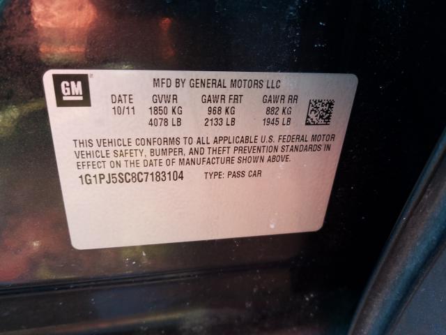 2012 CHEVROLET CRUZE ECO 1G1PJ5SC8C7183104