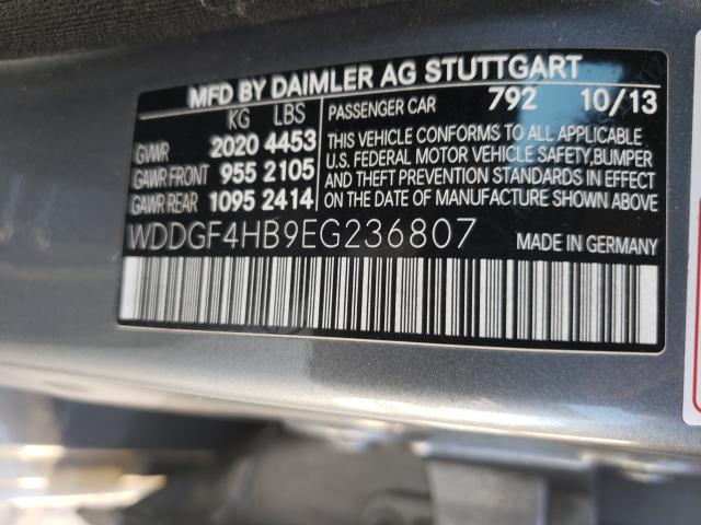 2014 MERCEDES-BENZ C250 WDDGF4HB9EG236807