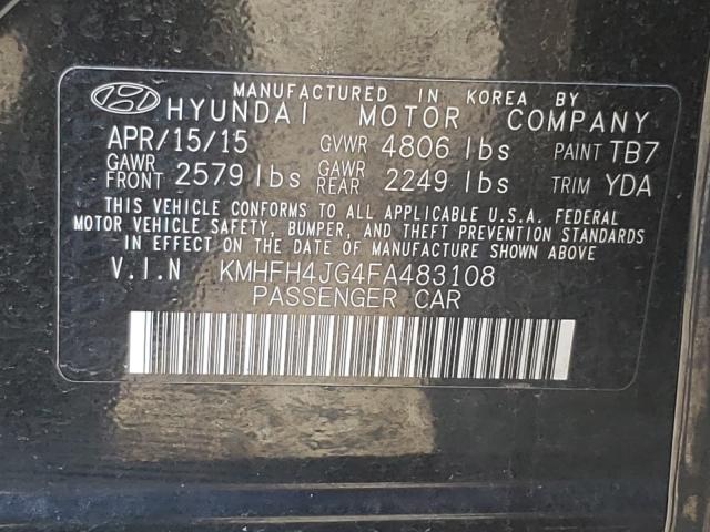 2015 HYUNDAI AZERA LIMI KMHFH4JG4FA483108