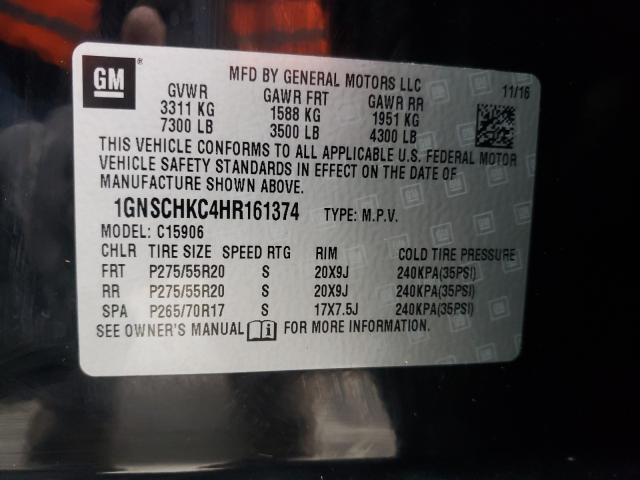 2017 CHEVROLET SUBURBAN C 1GNSCHKC4HR161374