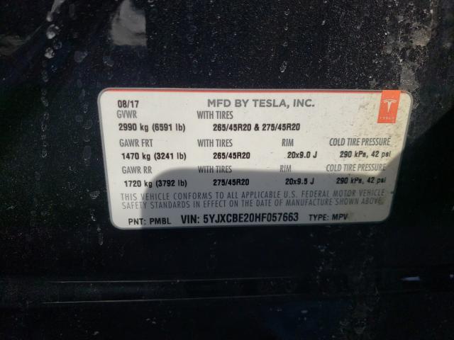 2017 TESLA MODEL X 5YJXCBE20HF057663