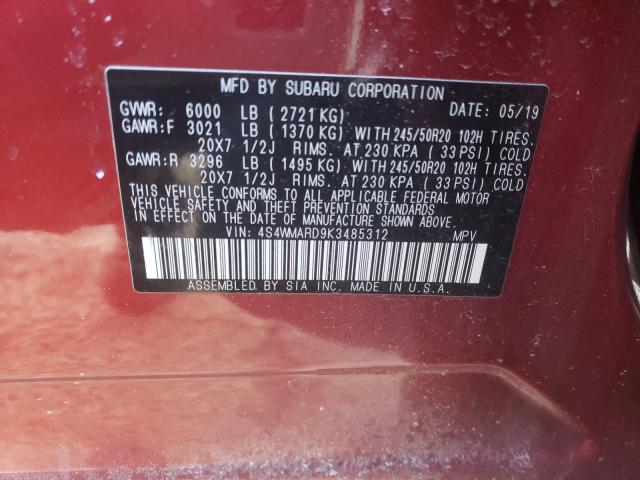 2019 SUBARU ASCENT TOU 4S4WMARD9K3485312