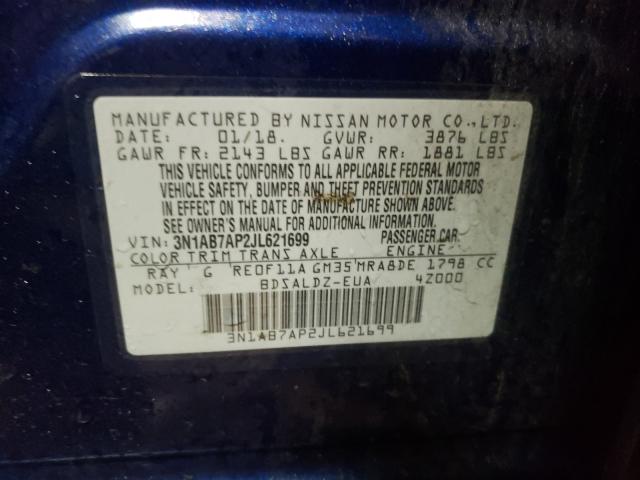 2018 NISSAN SENTRA S 3N1AB7AP2JL621699
