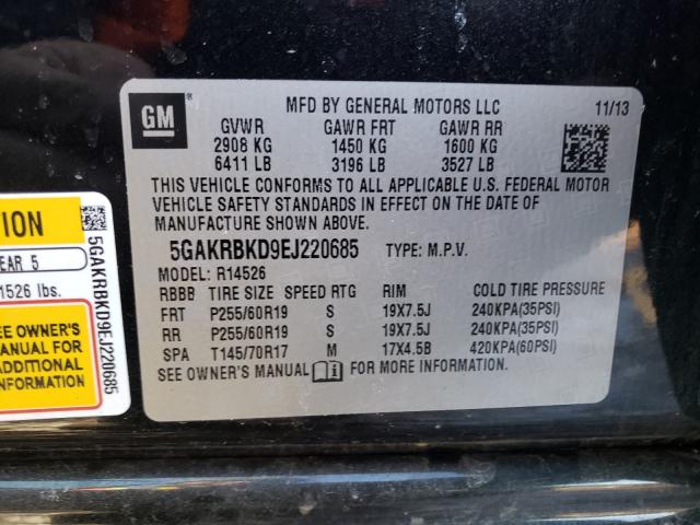 2014 BUICK ENCLAVE 5GAKRBKD9EJ220685