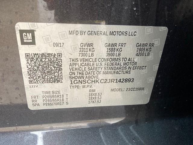 2018 CHEVROLET SUBURBAN C 1GNSCHKC2JR142893