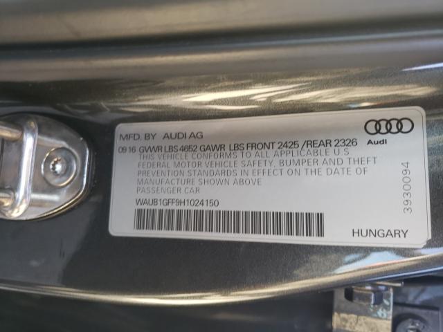 2017 AUDI S3 PREMIUM WAUB1GFF9H1024150