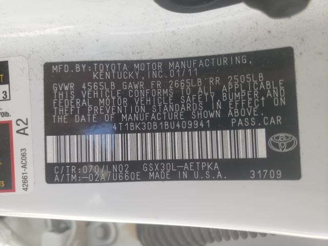 2011 TOYOTA AVALON BAS 4T1BK3DB1BU409941