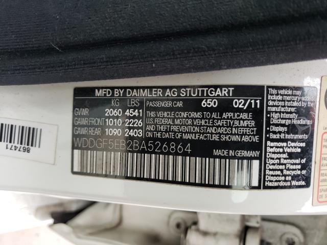2011 MERCEDES-BENZ C300 WDDGF5EB2BA526864