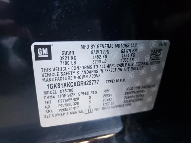 2016 GMC YUKON SLE 1GKS1AKCXGR423777