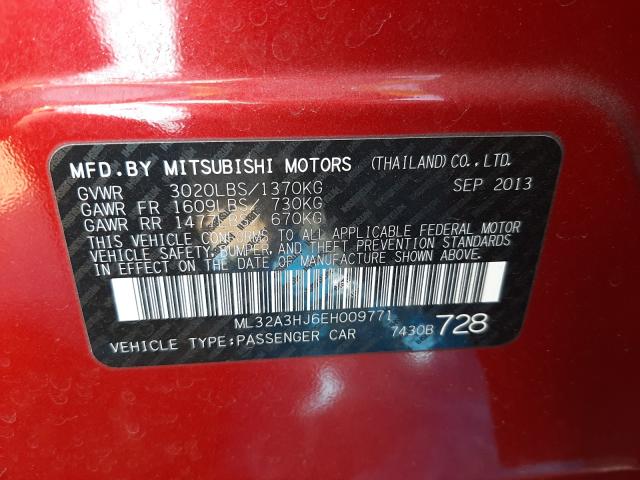 2014 MITSUBISHI MIRAGE DE ML32A3HJ6EH009771