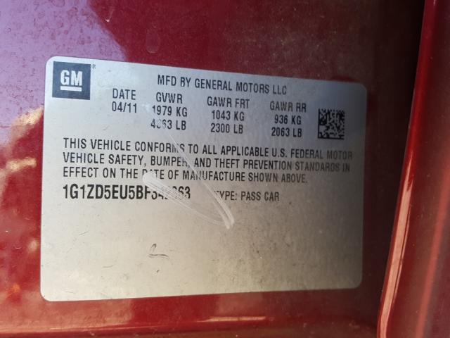 2011 CHEVROLET MALIBU  LT 1G1ZD5EU5BF342363