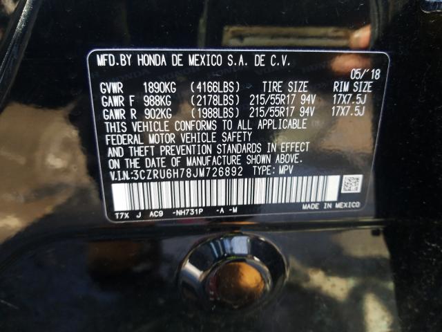 2018 HONDA HR-V EXL 3CZRU6H78JM726892