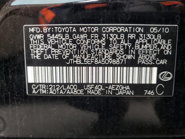 2010 LEXUS LS 460 JTHBL5EF8A5098871