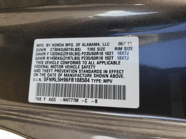 2015 HONDA ODYSSEY TO 5FNRL5H96FB108504
