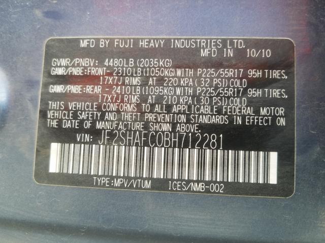 2011 SUBARU FORESTER L JF2SHAFC0BH712281