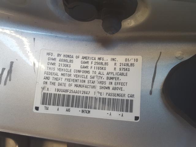 2010 ACURA TL 19UUA8F25AA012647