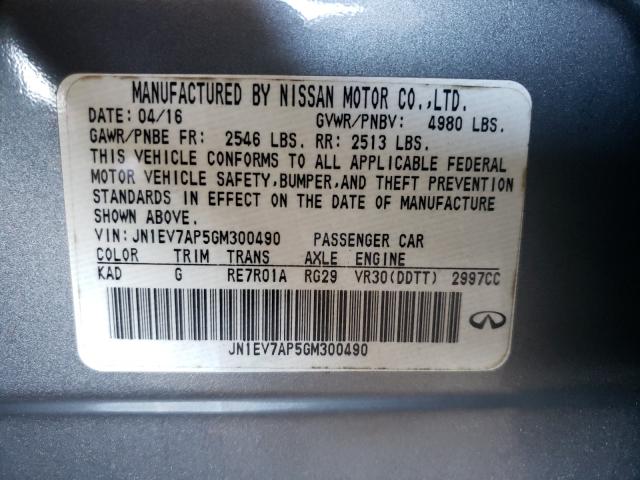 2016 INFINITI Q50 PREMIU JN1EV7AP5GM300490