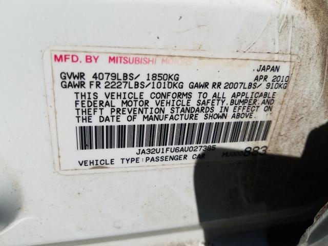 2010 MITSUBISHI LANCER DE JA32U1FU6AU027385
