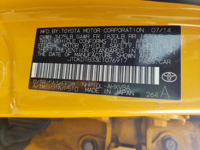 2014 TOYOTA PRIUS C JTDKDTB33E1076917