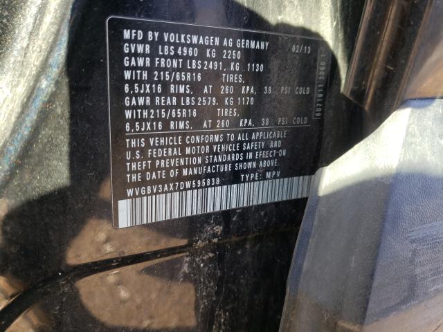 2013 VOLKSWAGEN TIGUAN S WVGBV3AX7DW595838