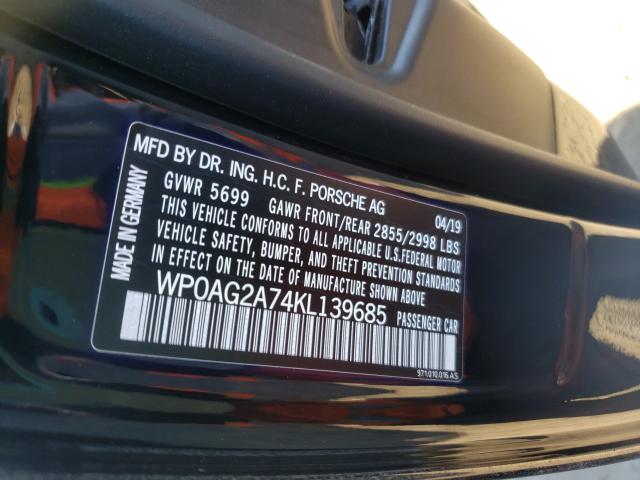 2019 PORSCHE PANAMERA G WP0AG2A74KL139685