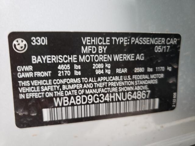2017 BMW 330 XI WBA8D9G34HNU64867
