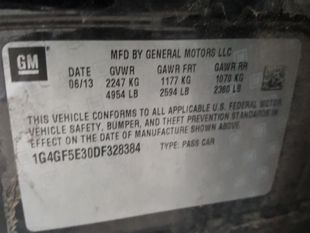 2013 BUICK LACROSSE P 1G4GF5E30DF328384