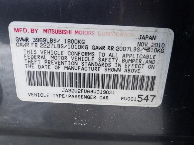 2011 MITSUBISHI LANCER JA32U2FU6BU019021