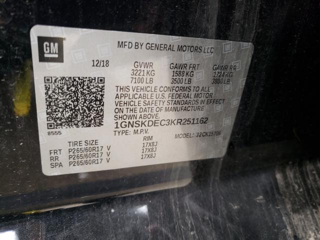 2019 CHEVROLET TAHOE POLI 1GNSKDEC3KR251162