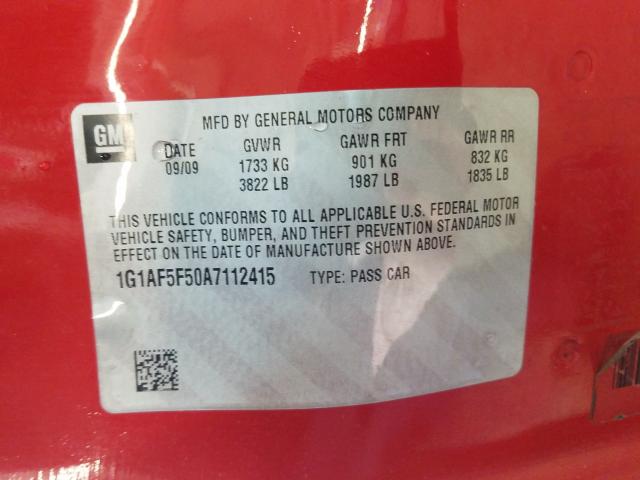 2010 CHEVROLET COBALT 2LT 1G1AF5F50A7112415