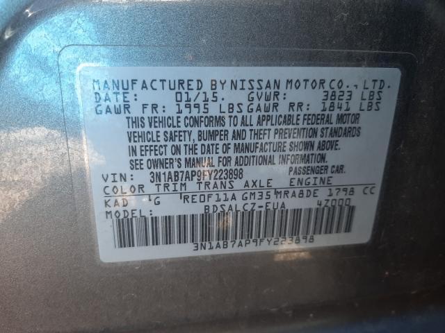 2015 NISSAN SENTRA S 3N1AB7AP9FY223898